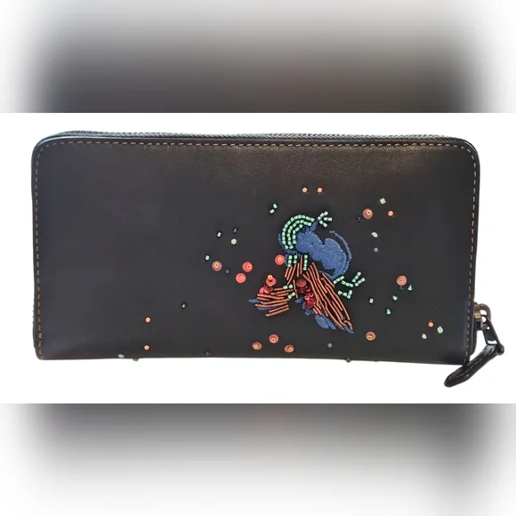 COACH MEADOWLARK SONGBIRD ZIP AROUND ACCORDION WALLET